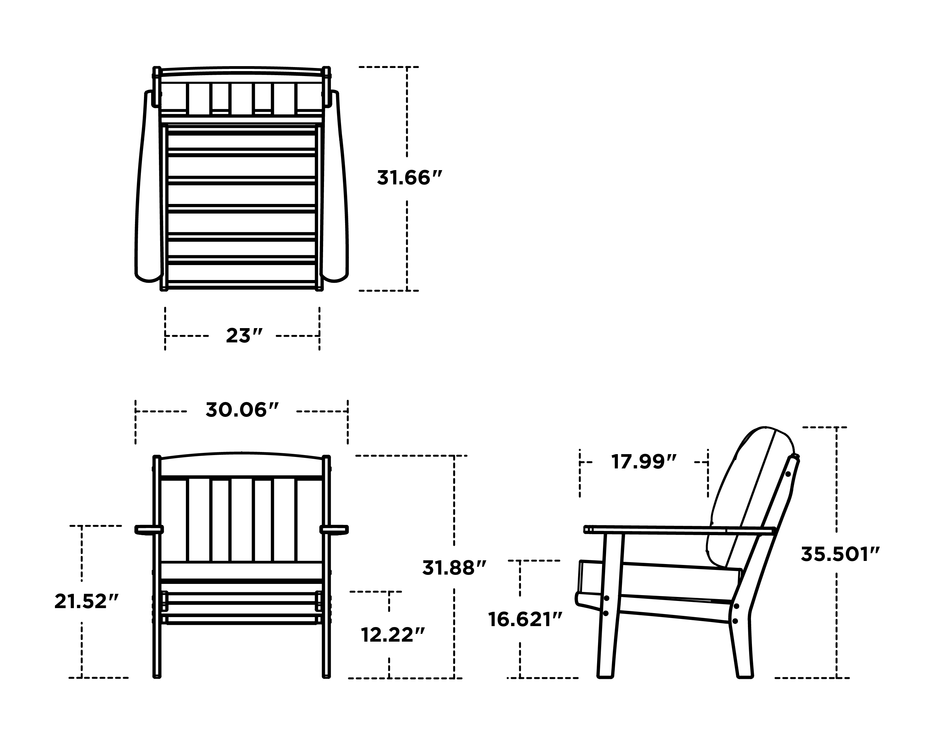 Dimensions for Cape Cod Deep Seating Chair