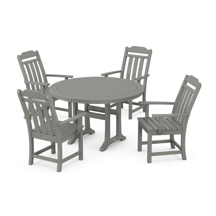 POLYWOOD Country Living 5-Piece Round Dining Set with Trestle Legs