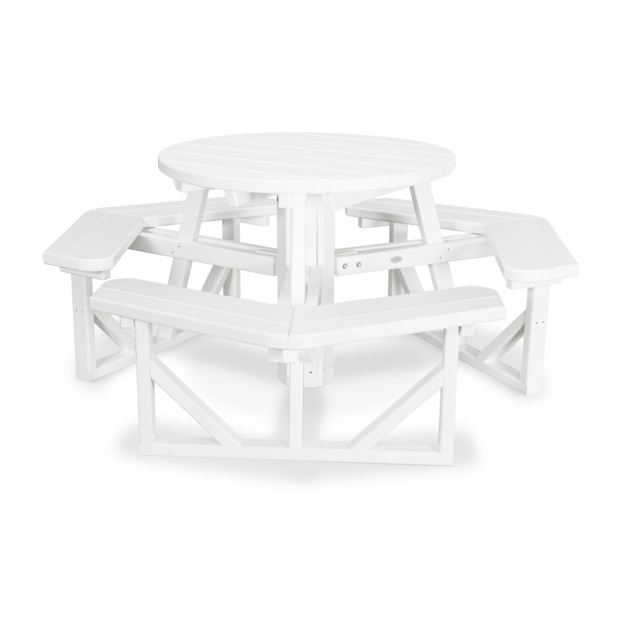 POLYWOOD Park 36" Round Picnic Table in White