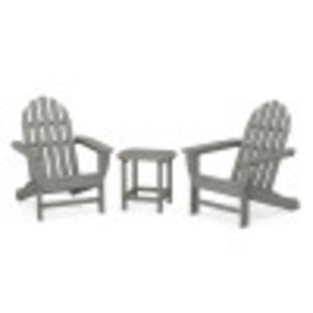 POLYWOOD Classic Adirondack 3-Piece Set with South Beach 18" Side Table