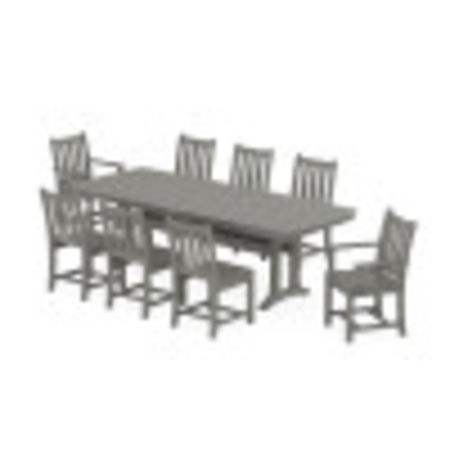 Traditional Garden 9-Piece Dining Set with Trestle Legs