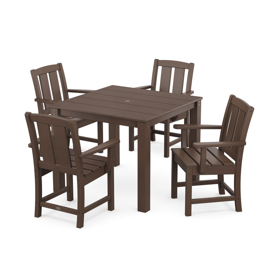 POLYWOOD Mission 5-Piece Parsons Dining Set in Mahogany