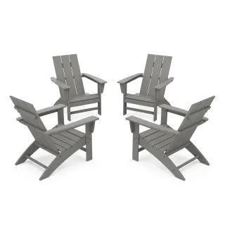 POLYWOOD 4-Piece Modern Adirondack Chair Conversation Set