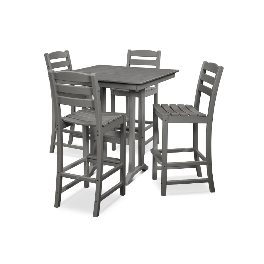 POLYWOOD La Casa Café 5-Piece Farmhouse Trestle Bar Set