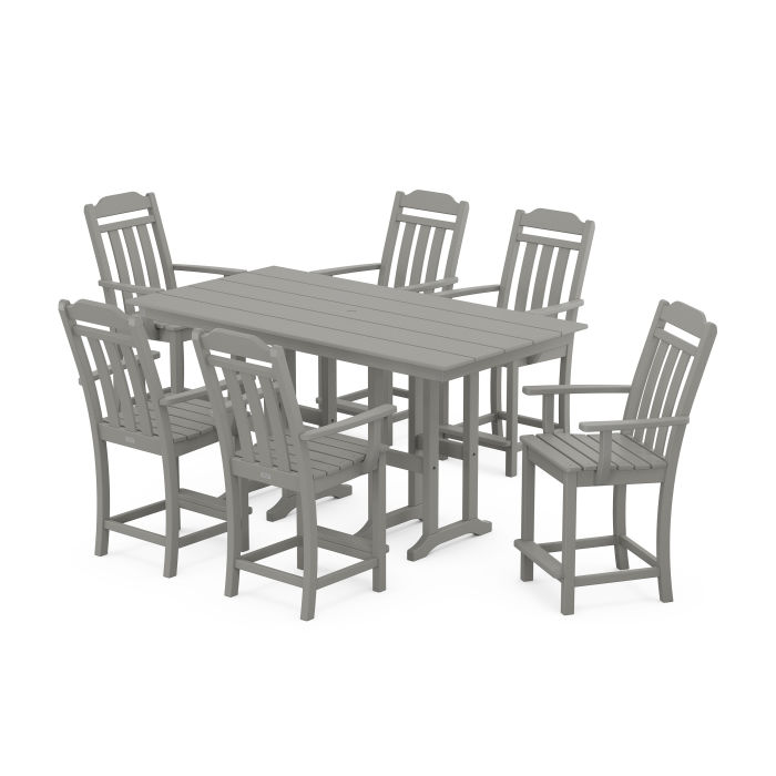 POLYWOOD Country Living Arm Chair 7-Piece Farmhouse Counter Set