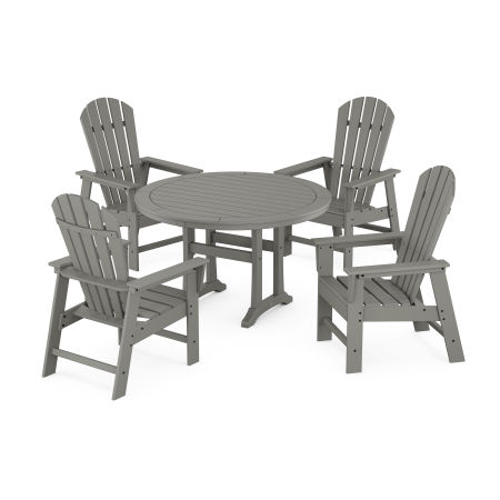 South Beach 5-Piece Round Dining Set with Trestle Legs