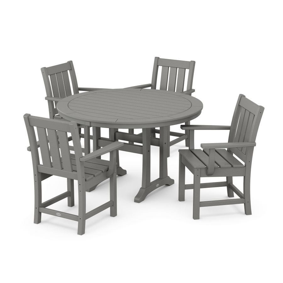 POLYWOOD Oxford 5-Piece Round Dining Set with Trestle Legs