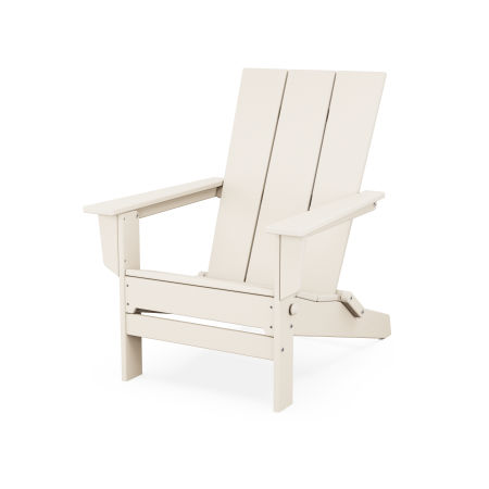 POLYWOOD Modern Studio Folding Adirondack Chair in Sand