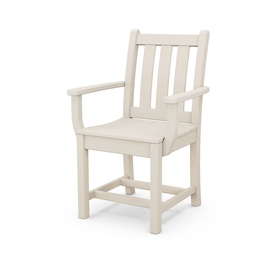 POLYWOOD Traditional Garden Dining Arm Chair in Sand