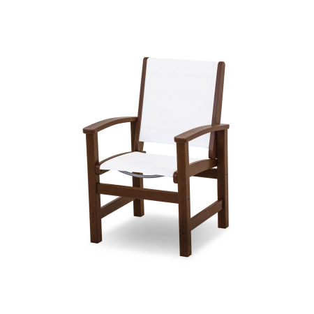 Coastal Dining Chair in Mahogany / White Sling