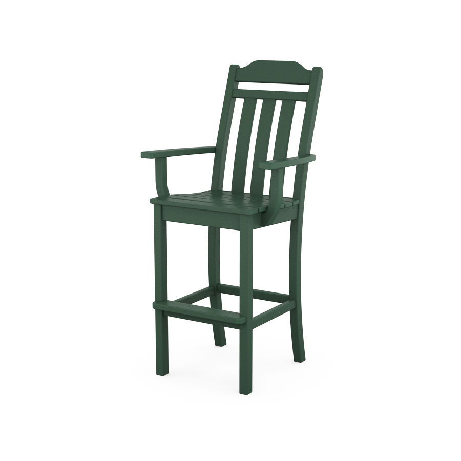 POLYWOOD Country Living Bar Arm Chair in Green