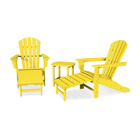 POLYWOOD Palm Coast Ultimate Adirondack 3-Piece Set in Lemon