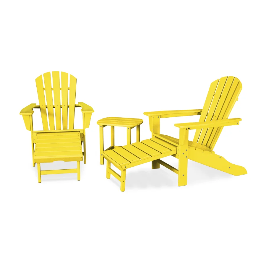 POLYWOOD Palm Coast Ultimate Adirondack 3-Piece Set in Lemon