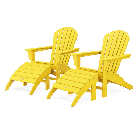 POLYWOOD South Beach 4-Piece Adirondack Set in Lemon