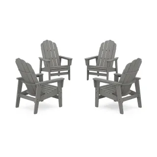 POLYWOOD 4-Piece Vineyard Grand Upright Adirondack Chair Conversation Set