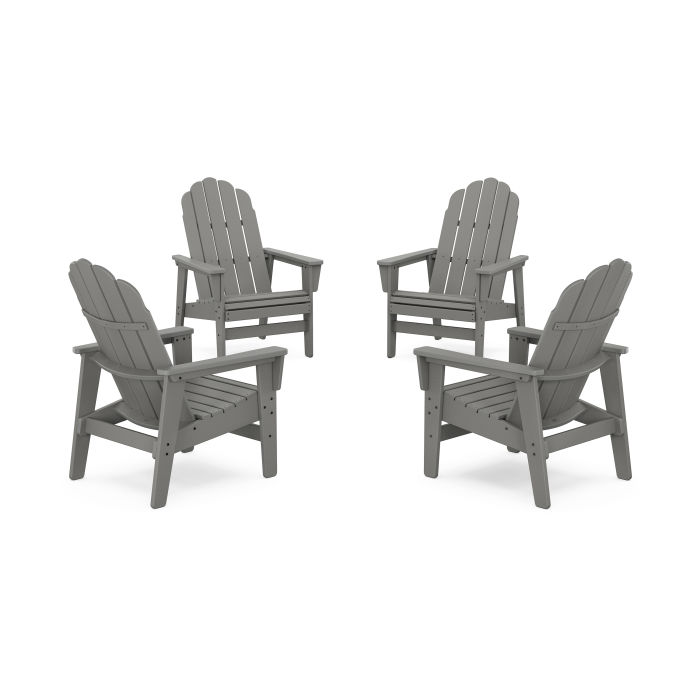 POLYWOOD 4-Piece Vineyard Grand Upright Adirondack Chair Conversation Set