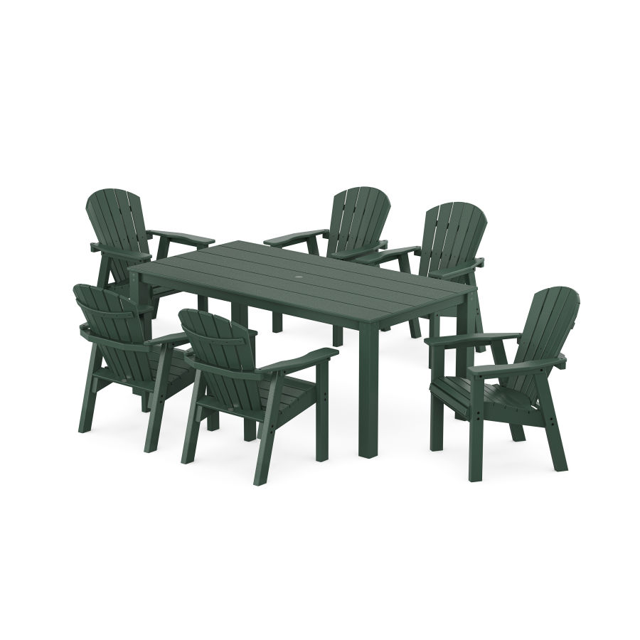 POLYWOOD Seashell 7-Piece Parsons Dining Set in Green