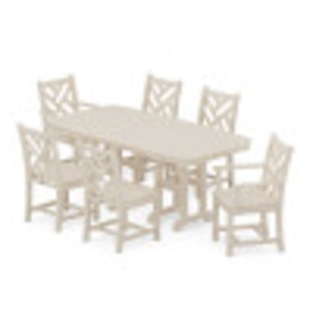 Chippendale 7-Piece Dining Set in Sand
