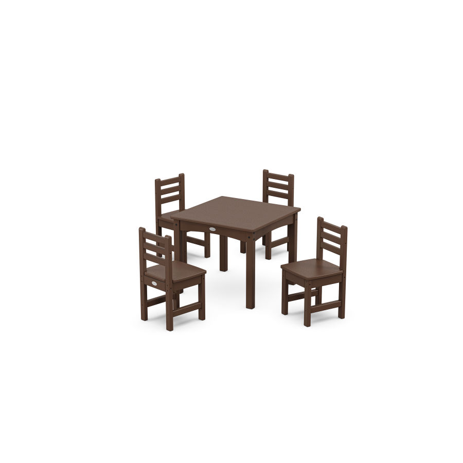 POLYWOOD Lakeside Toddler 5-Piece Dining Set in Mahogany