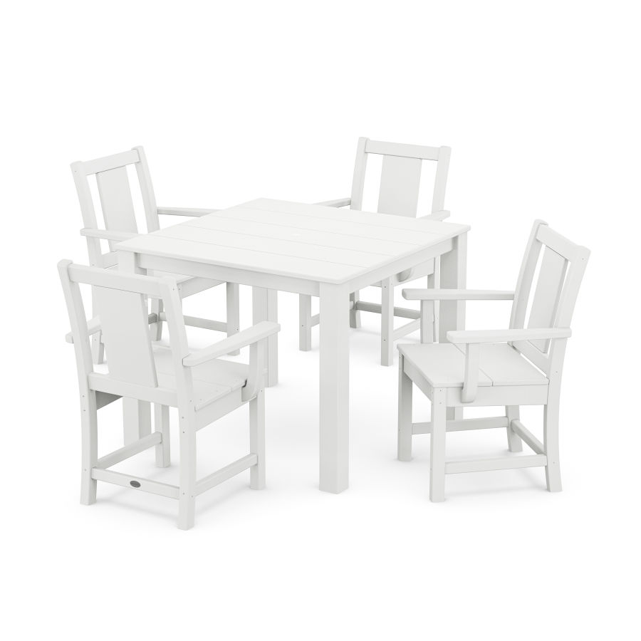 POLYWOOD Prairie 5-Piece Parsons Dining Set in White