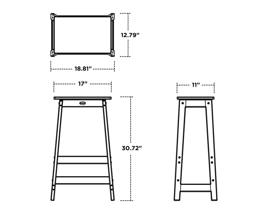 Dimensions for Modern Studio Bar Stool