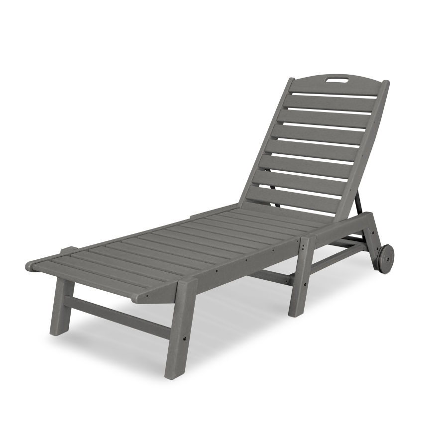 POLYWOOD Nautical Chaise with Wheels in Slate Grey