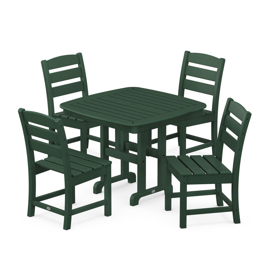 POLYWOOD Lakeside 5-Piece Side Chair Dining Set in Green