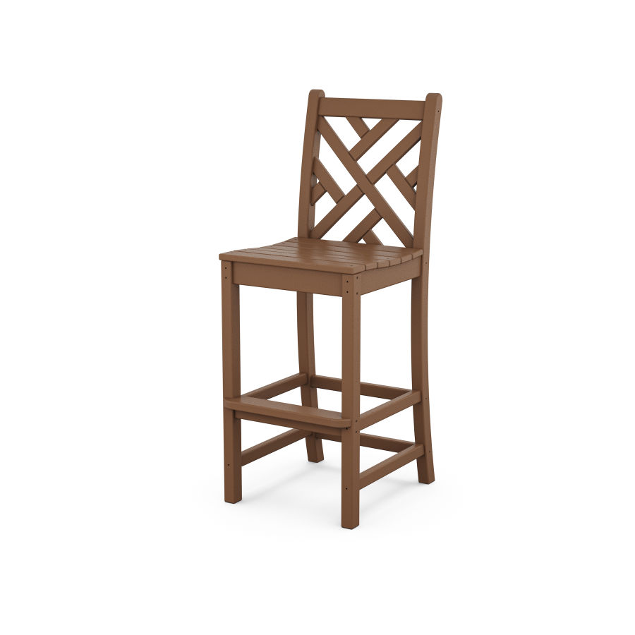 POLYWOOD Chippendale Bar Side Chair in Teak