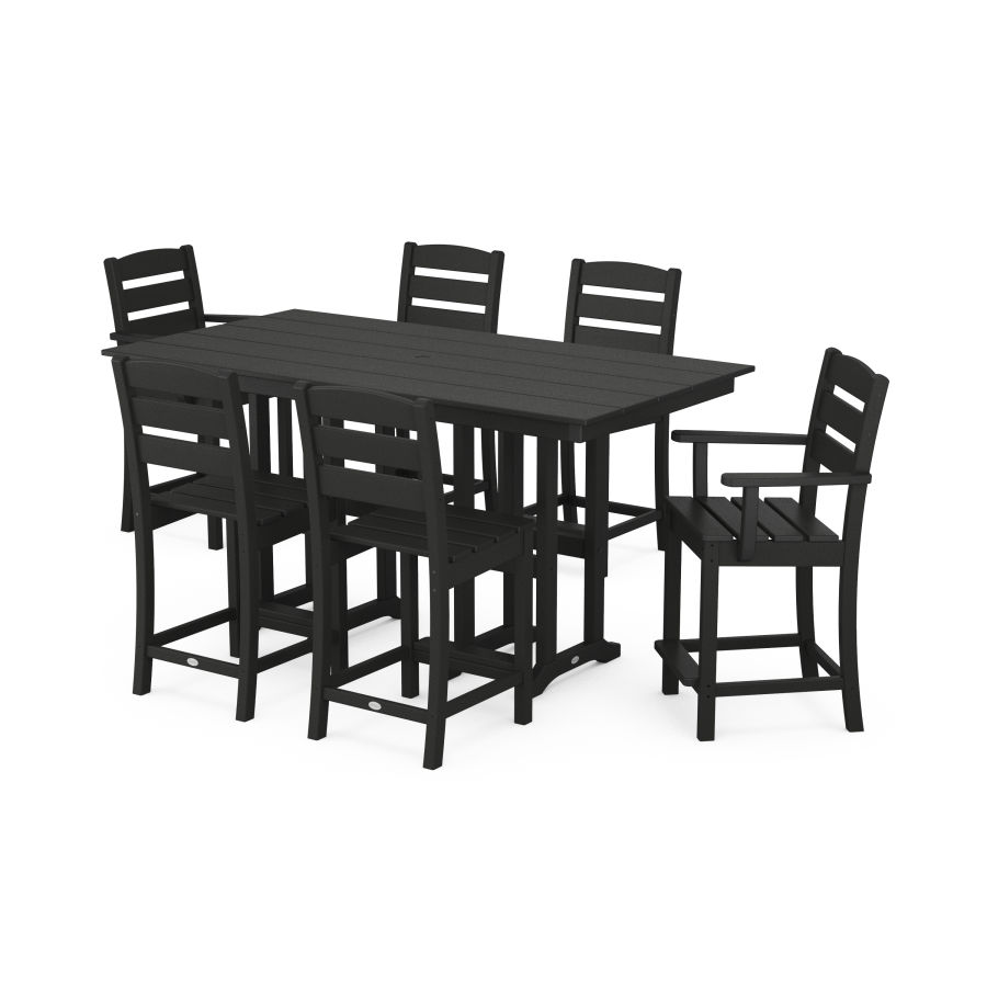 POLYWOOD Lakeside 7-Piece Counter Set in Black