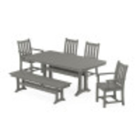 POLYWOOD Traditional Garden 6-Piece Dining Set with Trestle Legs