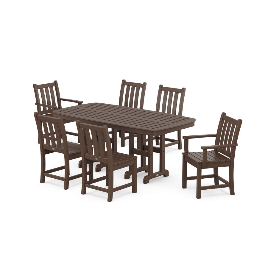 POLYWOOD Traditional Garden 7-Piece Dining Set in Mahogany