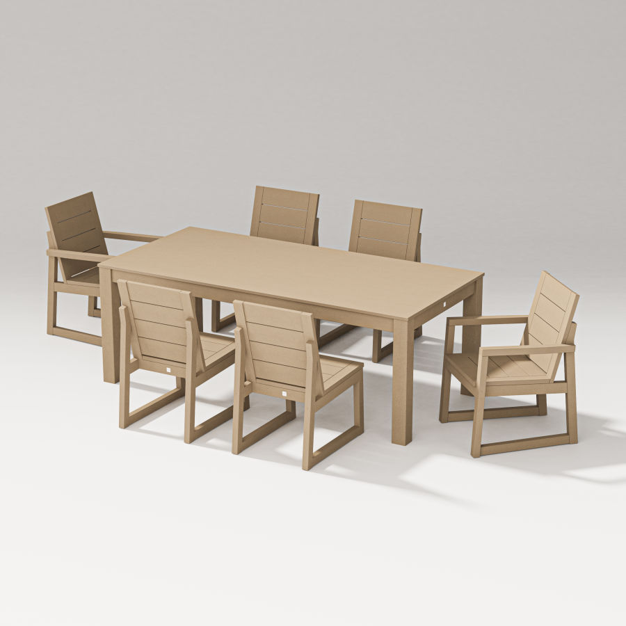 POLYWOOD Elevate 7-Piece Parsons Table Dining Set in Vintage Sahara