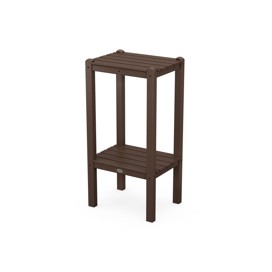 POLYWOOD Two Shelf Bar Side Table in Mahogany
