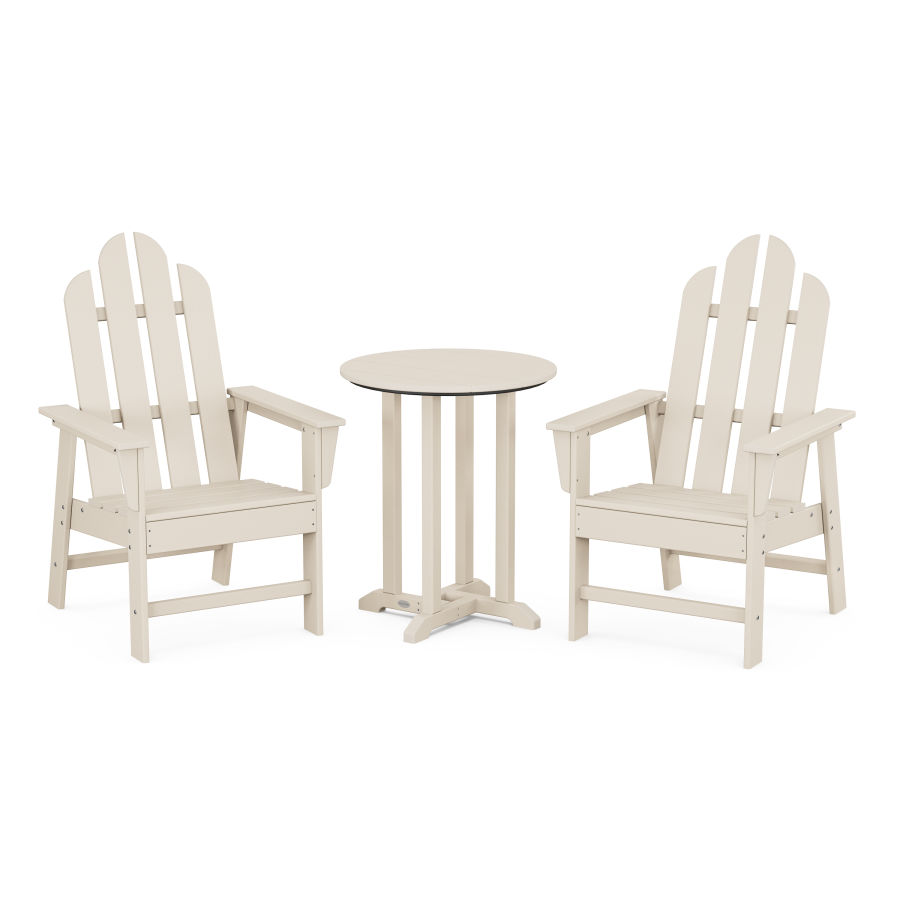 POLYWOOD Long Island 3-Piece Round Dining Set in Sand