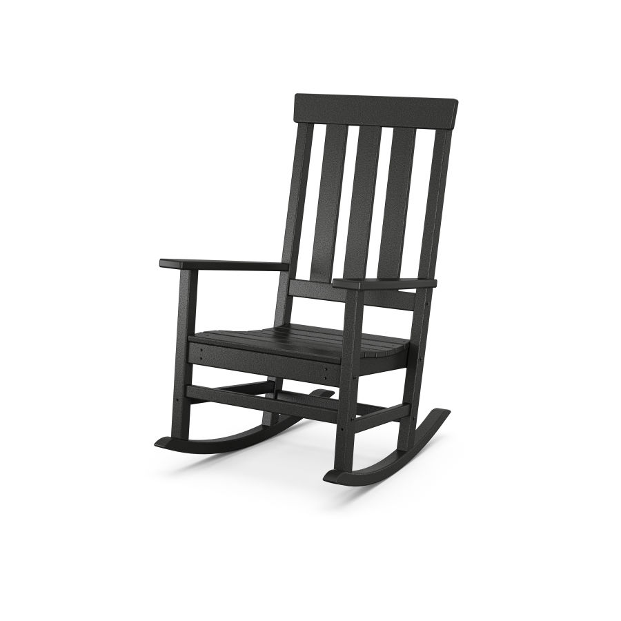 POLYWOOD Portside Porch Rocking Chair in Black