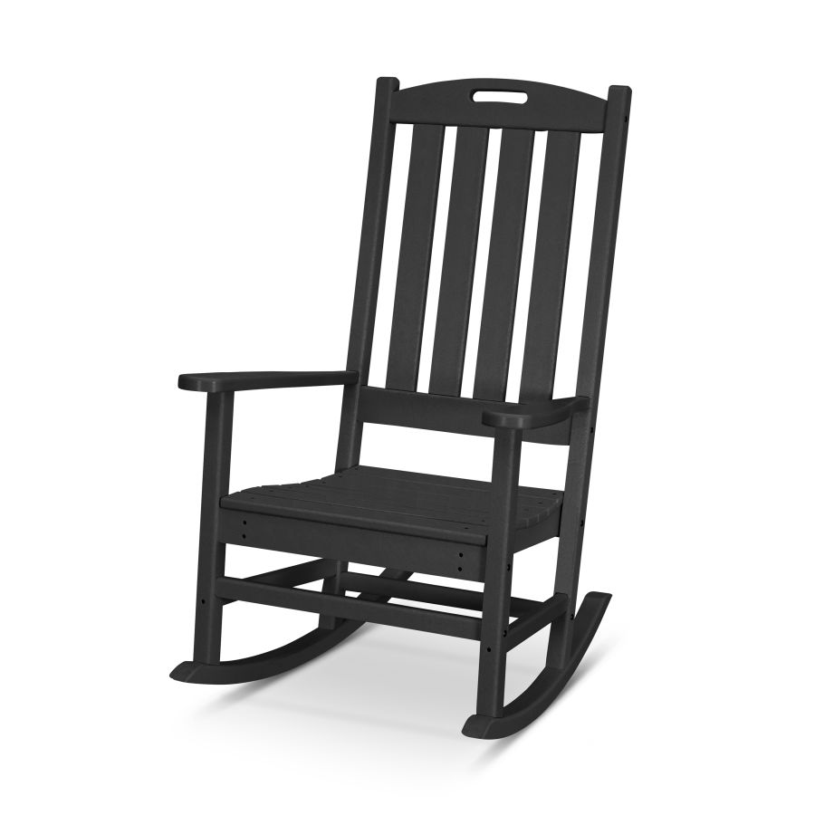 POLYWOOD Nautical Porch Rocking Chair in Black