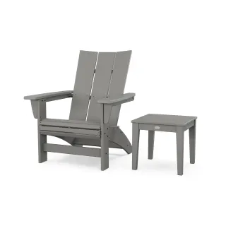 POLYWOOD Modern Grand Adirondack Chair with Side Table