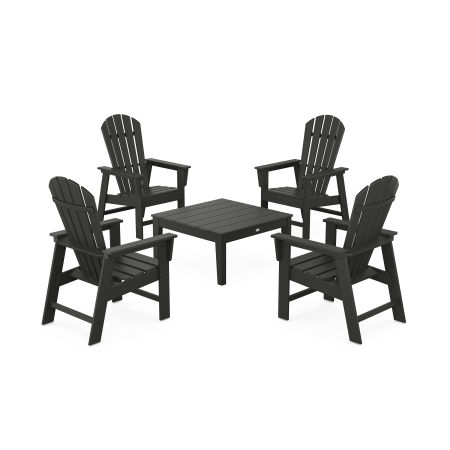 5-Piece South Beach Casual Chair Conversation Set with 36" Conversation Table in Black