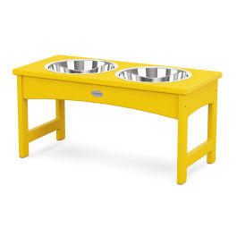 POLYWOOD Pet Feeder in Yellow - Outdoor Furniture
