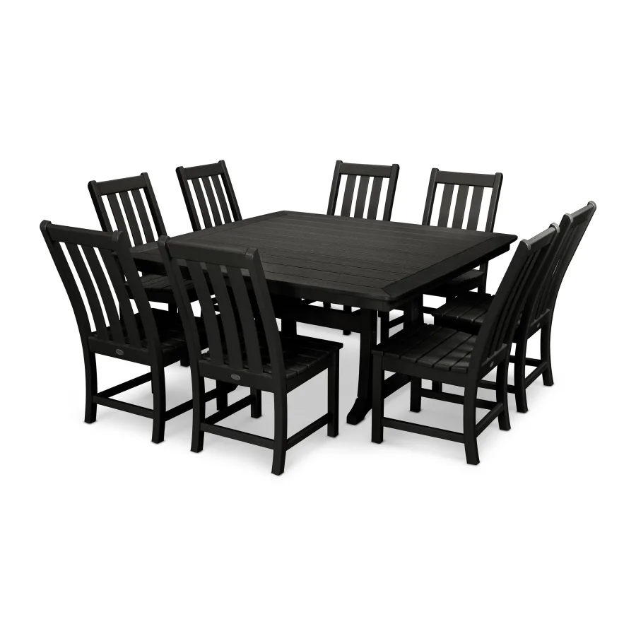 POLYWOOD Vineyard 9-Piece Dining Set in Black