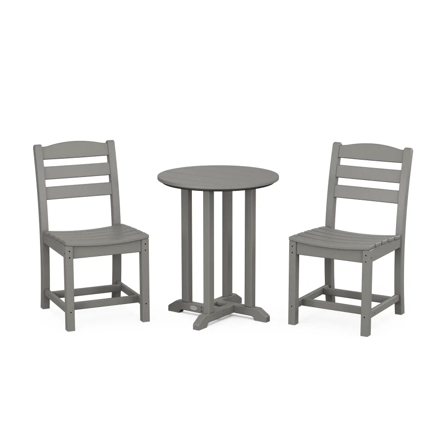 POLYWOOD La Casa Café Side Chair 3-Piece Round Bistro Dining Set