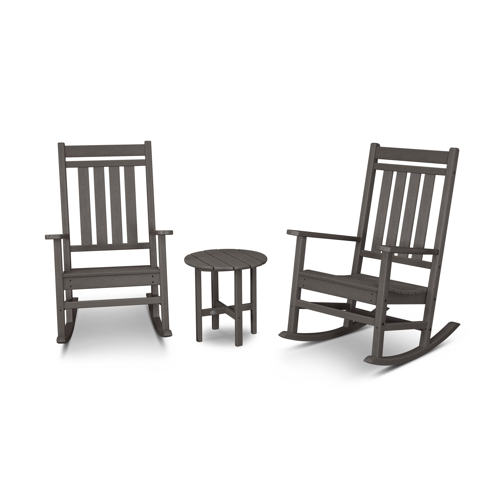 Polywood Plantation 3 Piece Porch Rocking Chair Set In Vintage