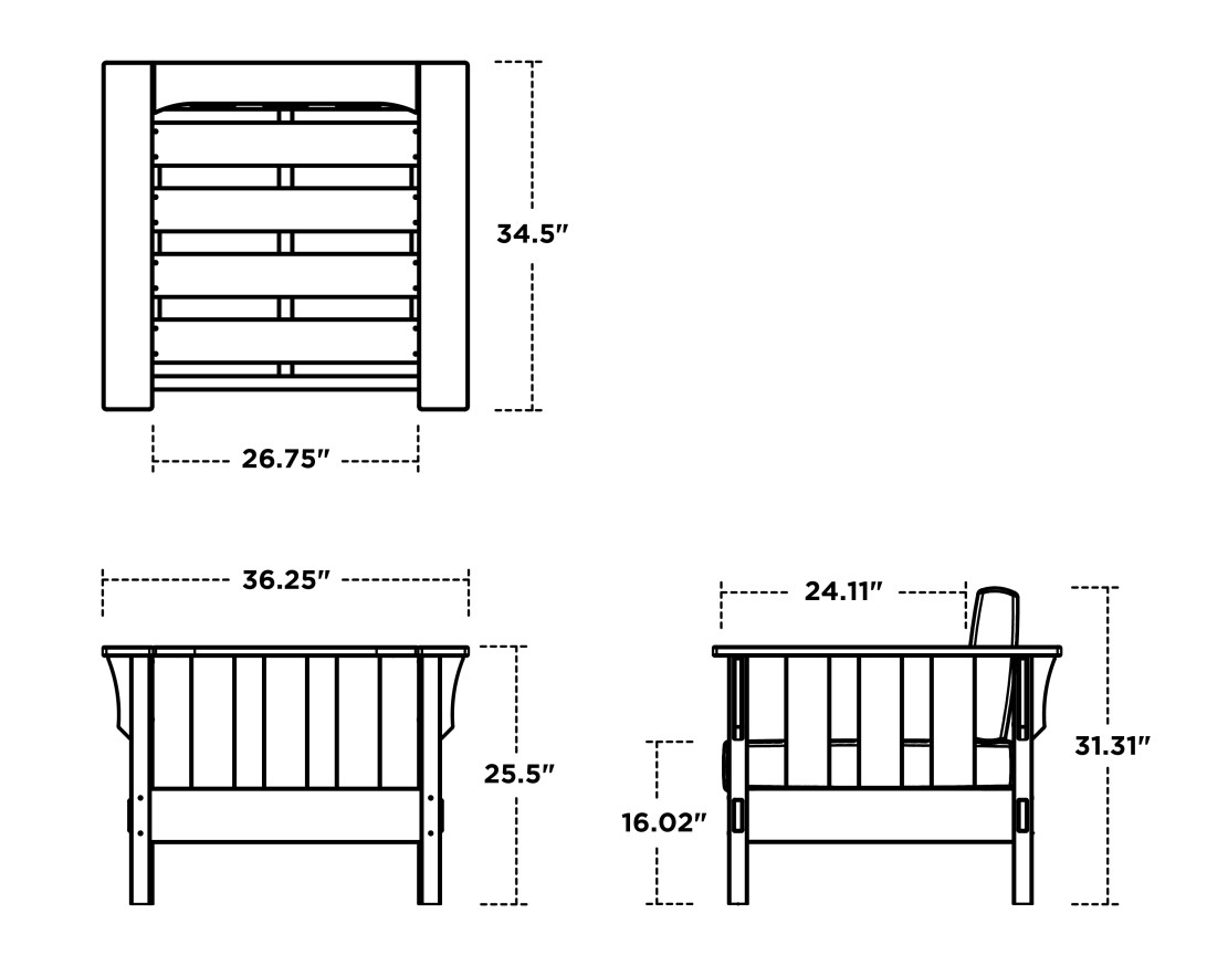 Dimensions for Acadia Deep Seating Chair