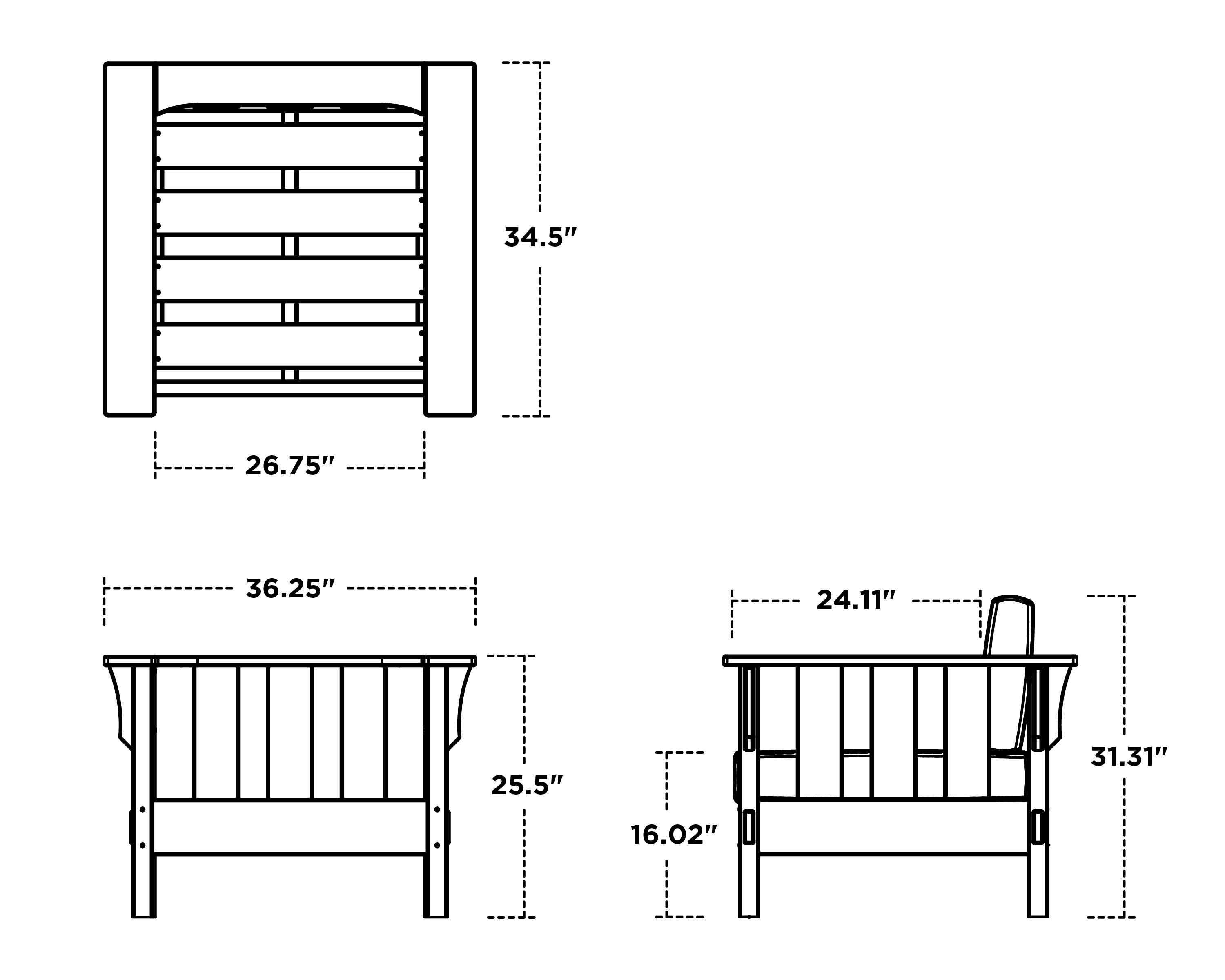 Dimensions for Acadia Deep Seating Chair