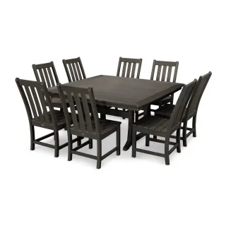 POLYWOOD Vineyard 9-Piece Dining Set in Vintage Finish