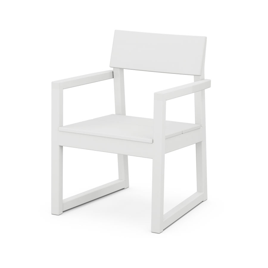 POLYWOOD EDGE Dining Arm Chair in White
