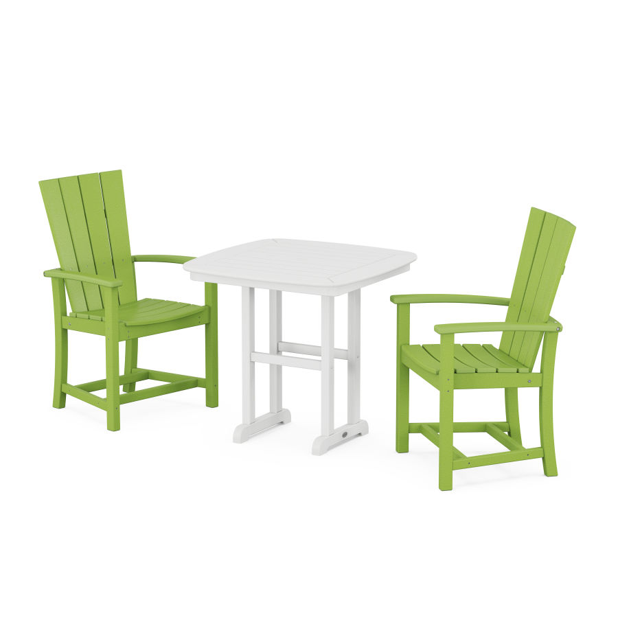 POLYWOOD Quattro 3-Piece Dining Set in Lime