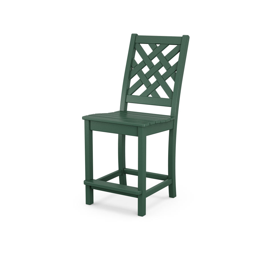 POLYWOOD Wovendale Counter Side Chair in Green