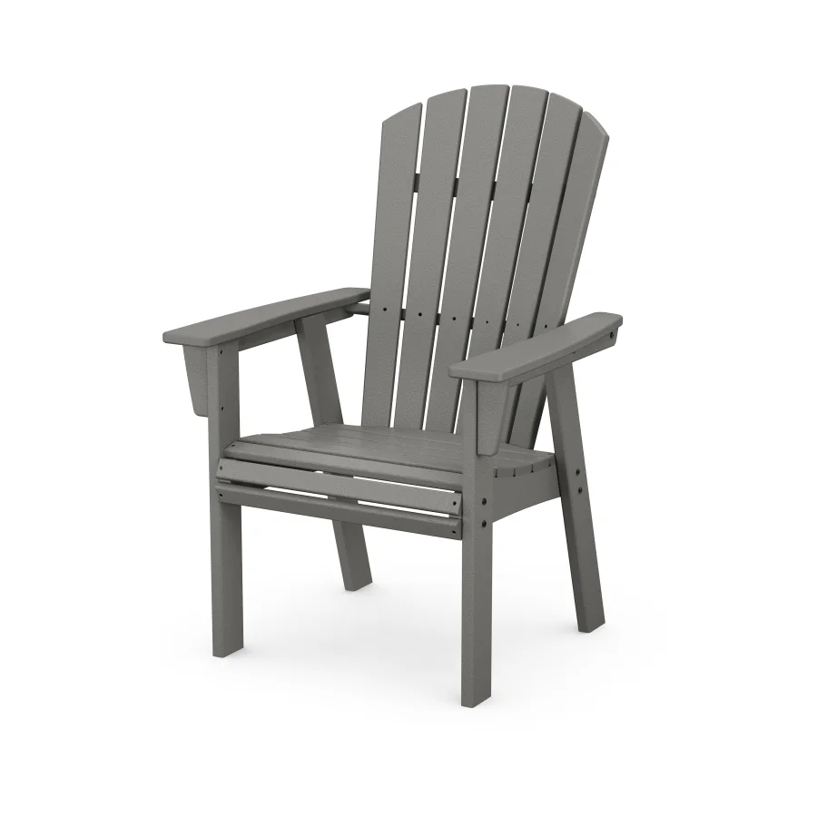 POLYWOOD Nautical Curveback Upright Adirondack Chair in Slate Grey