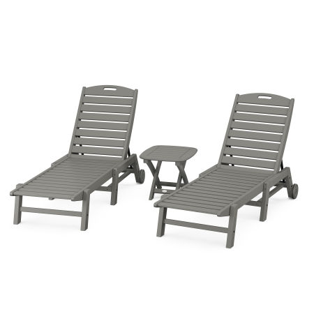 Nautical 3-Piece Chaise Set in Slate Grey